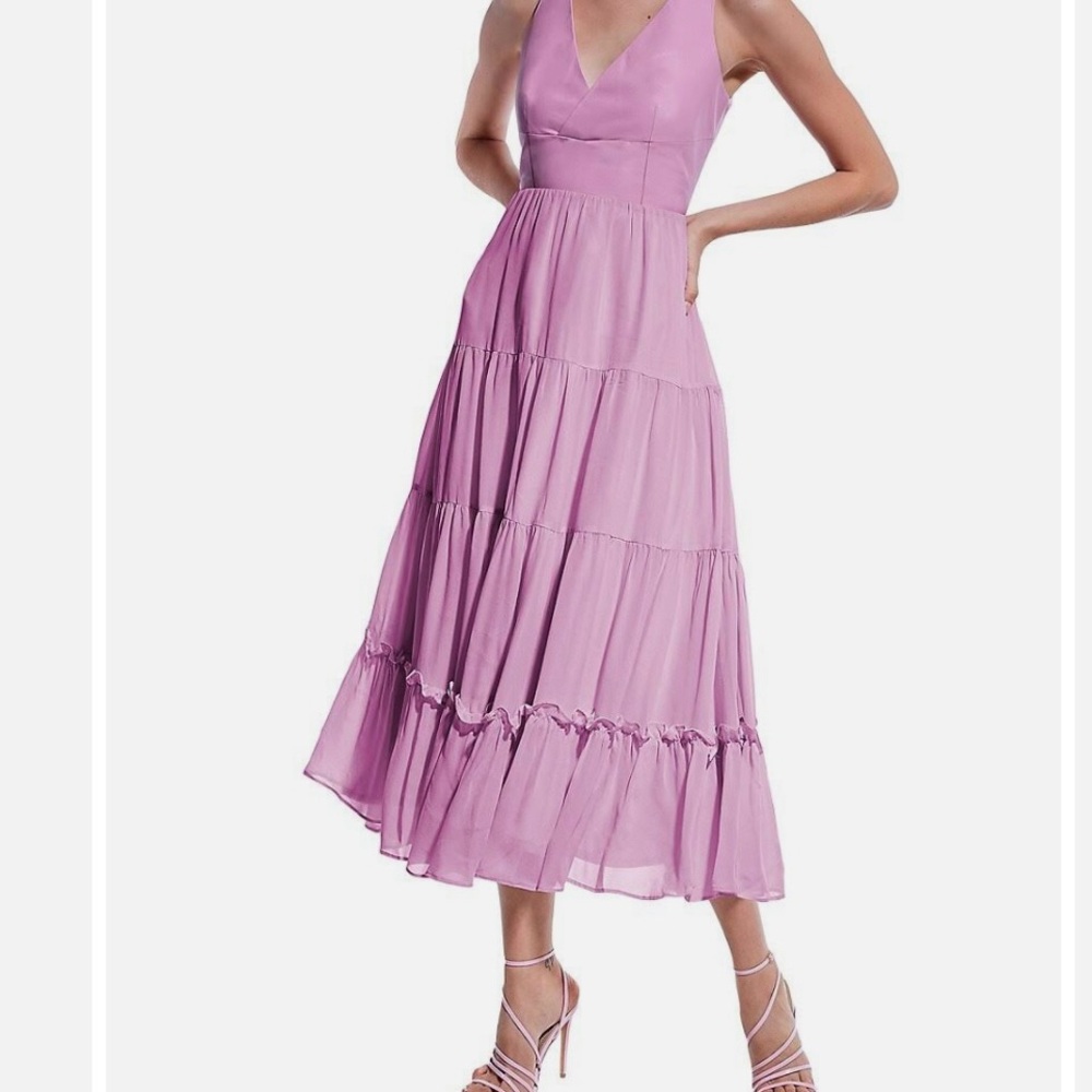 ALPINESTAR BY DENISE FOCIL CLEMENTINE RECYCLED LEATHER PINK DRESS
